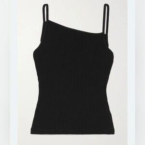 AGOLDE Priya Asymmetric Ribbed Stretch-Cotton Tank Size Medium